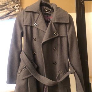 Express Wool Blend Belted Trench Coat